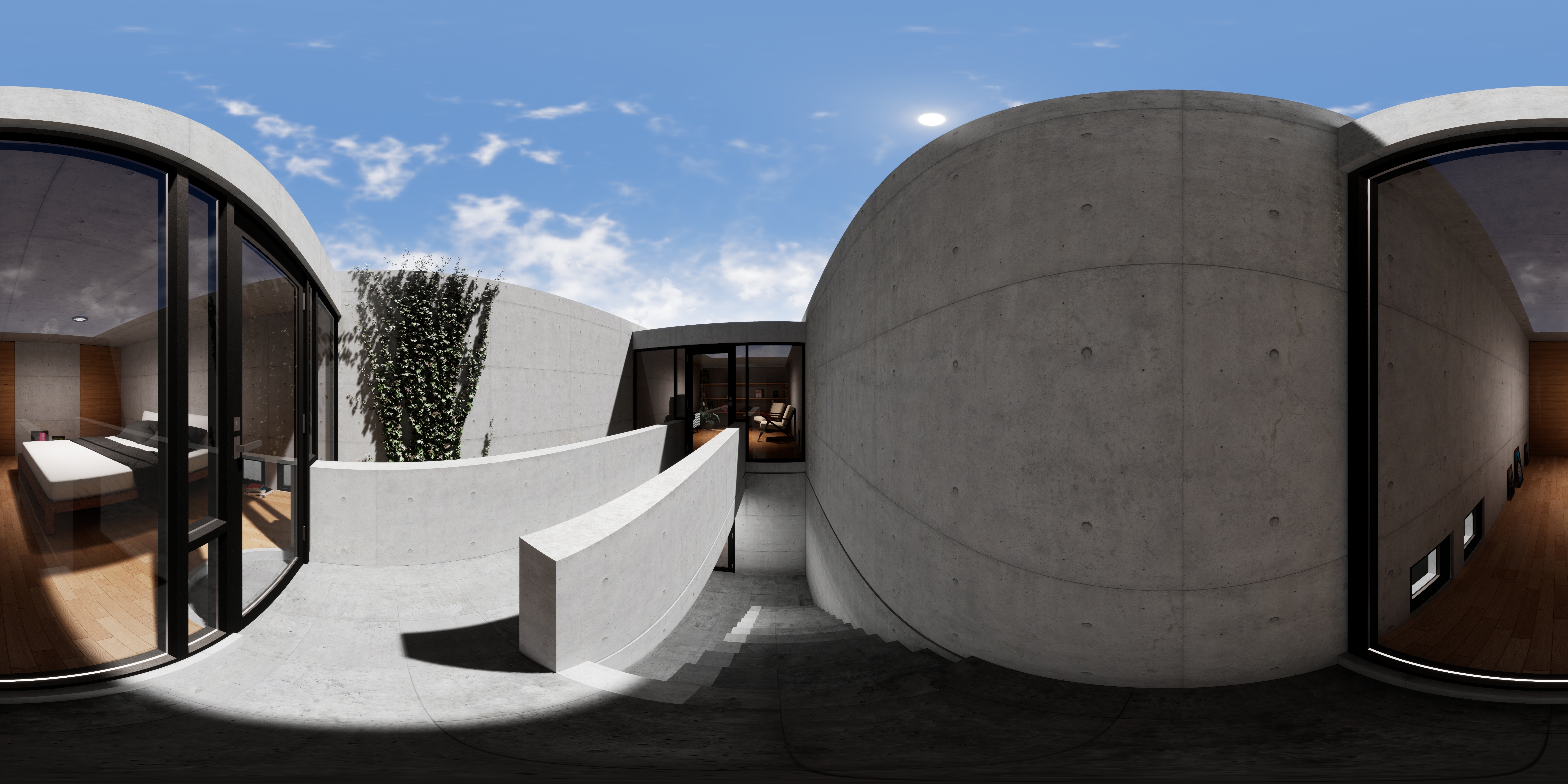 Virtual Reality Azuma House by Tadao Ando. NATA.ARCHVIZ